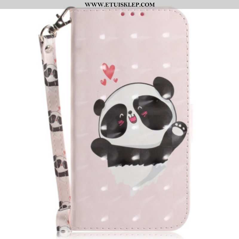 Etui Folio do Poco X4 Pro 5G z Łańcuch Mała Panda Z Paskiem